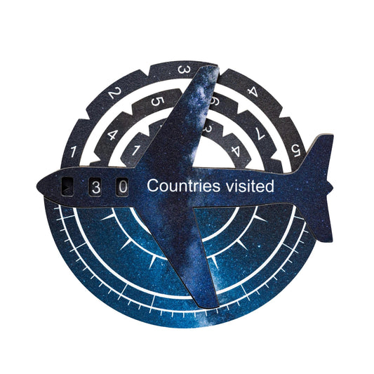 Wooden world map wall art in space palette