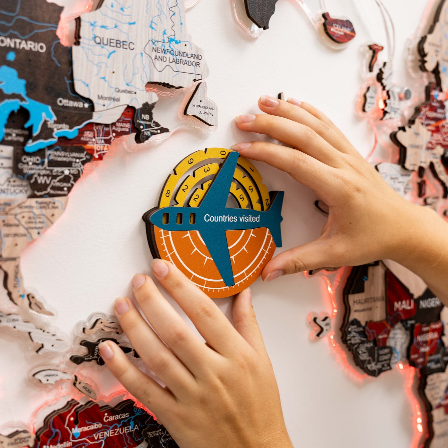 Wooden World Map Wall Art - Indie