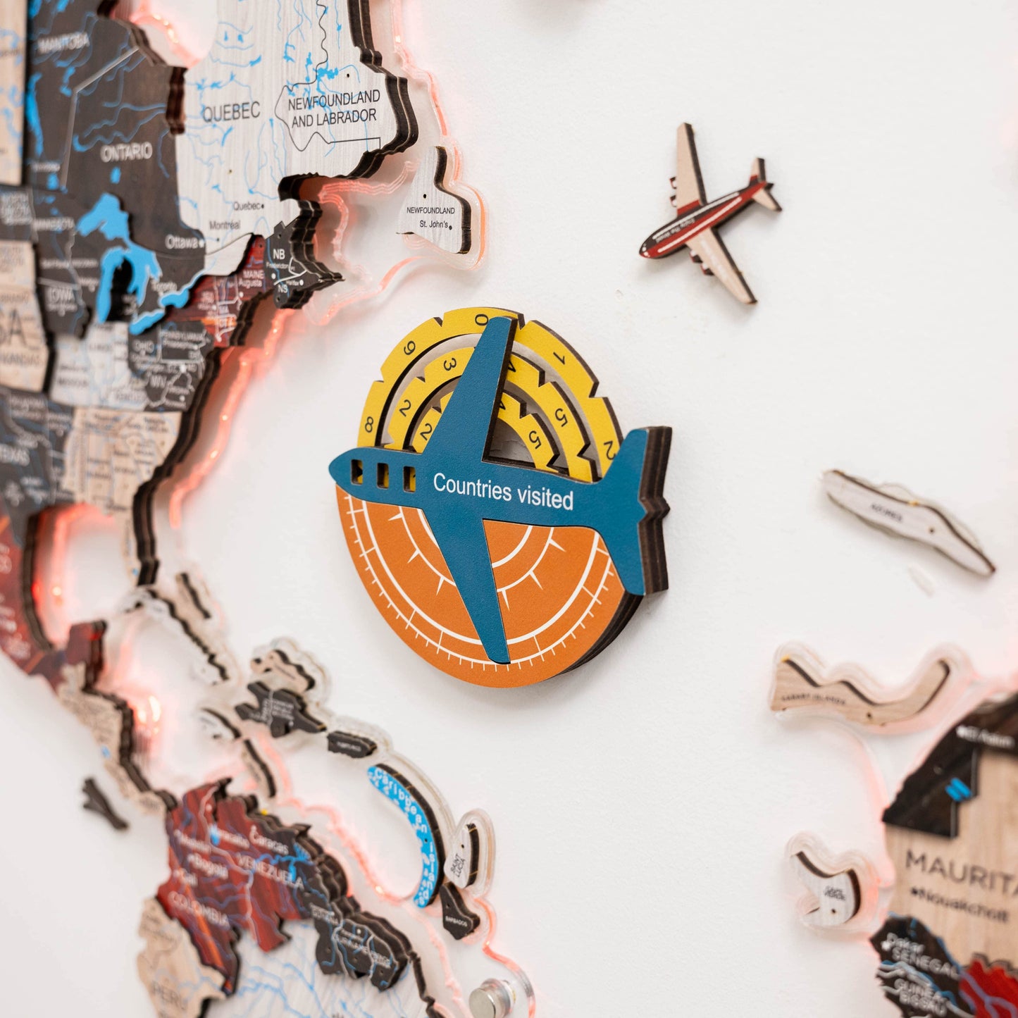 Wooden World Map Wall Art - Indie