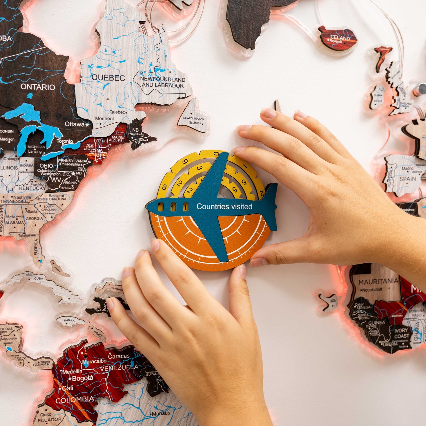 Wooden World Map Wall Art - Indie