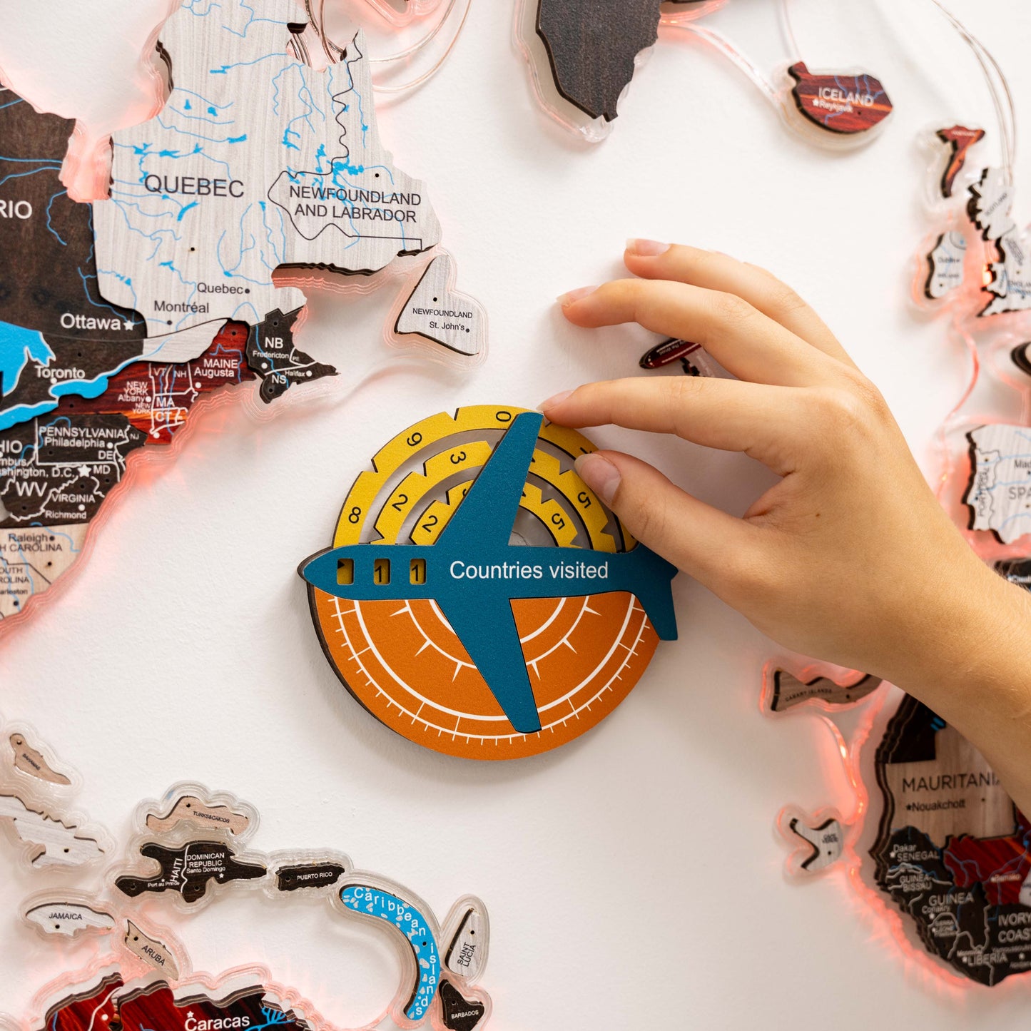 Wooden World Map Wall Art - Indie