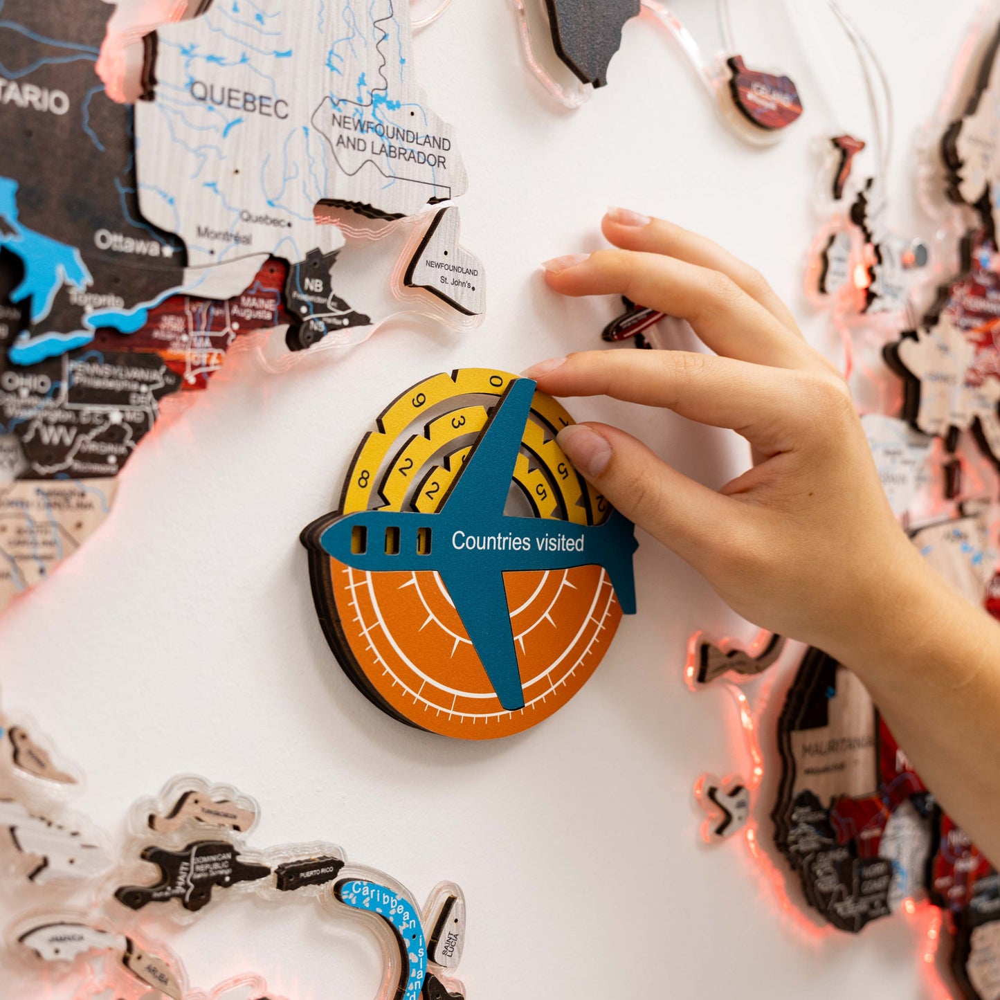 Wooden World Map Wall Art - Indie