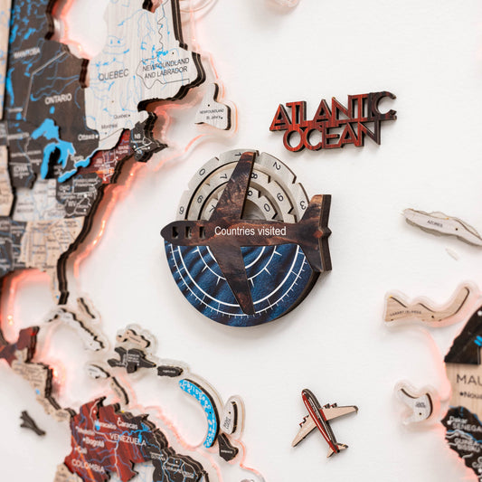 Wooden World Map Wall Art - Dune
