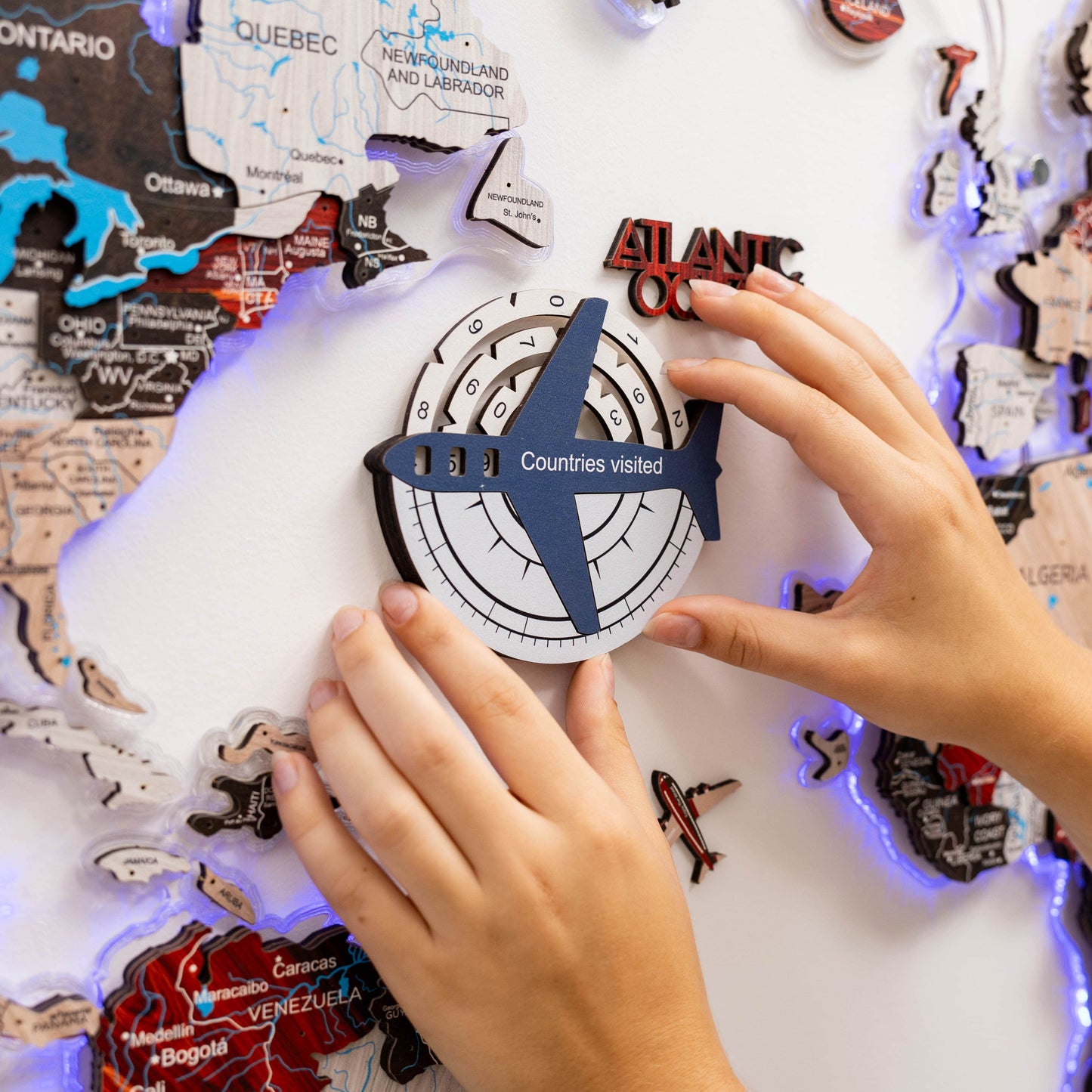 Wooden World Map Wall Art - Cruise