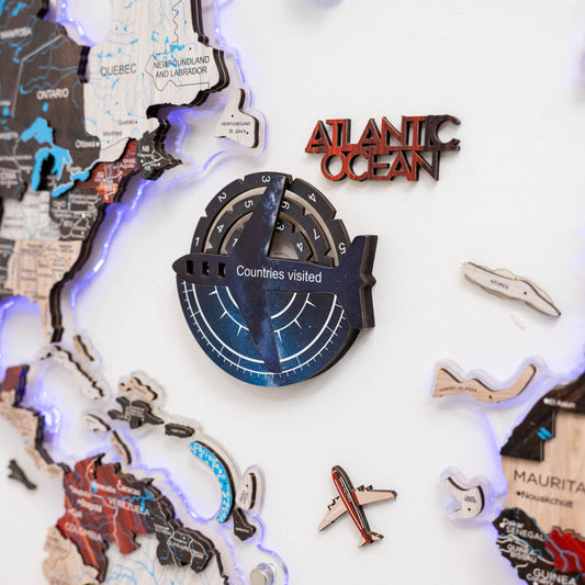 Wooden World Map Wall Art - Space