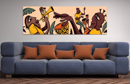 Tribal African Music Canvas Wall Art