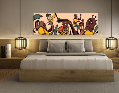 Tribal African Music Canvas Wall Art