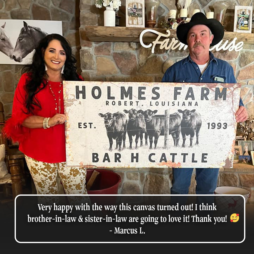 Cattle Ranch Rustic Canvas Wall Art