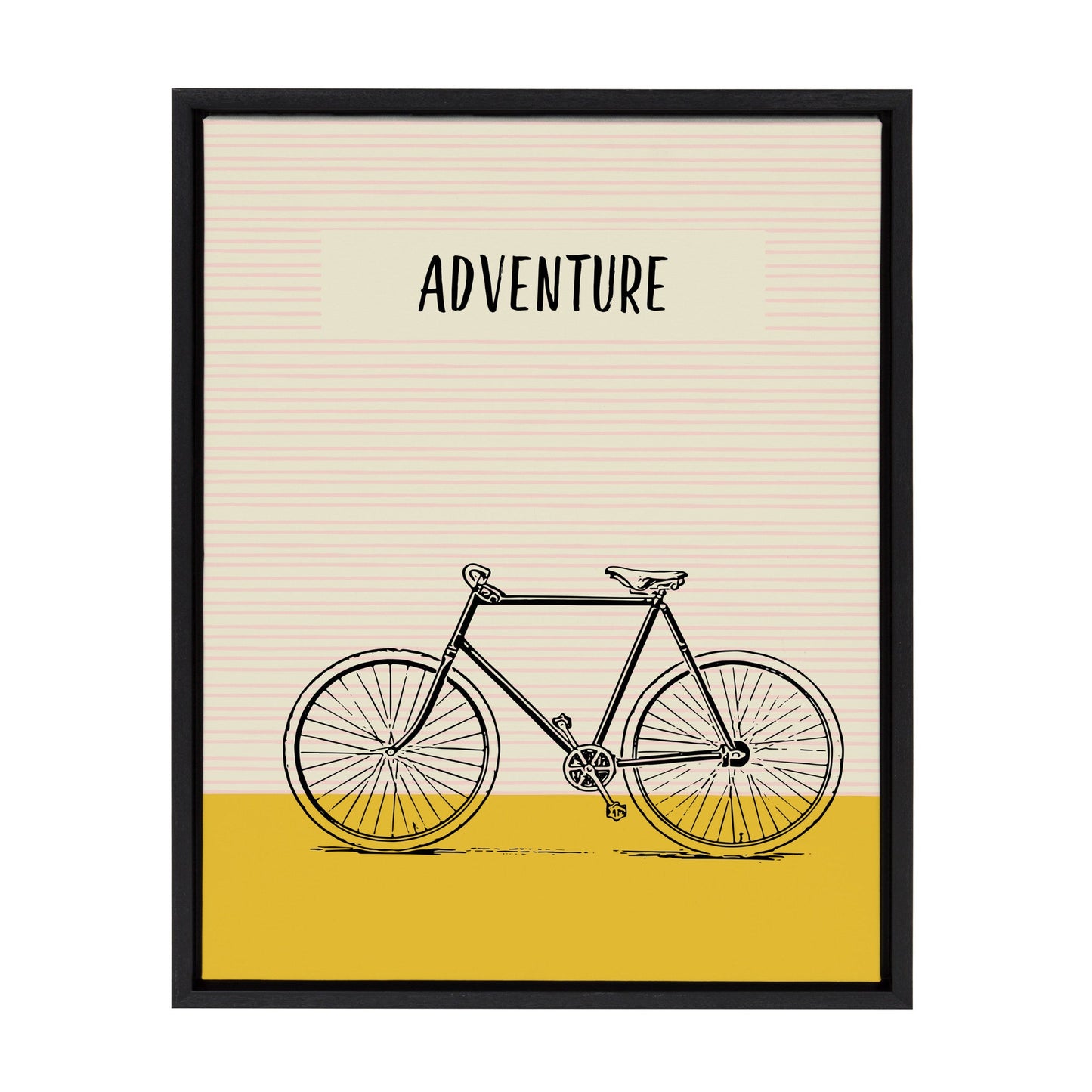 Sylvie Bike Yellow Adventure Framed Canvas by Apricot and Birch