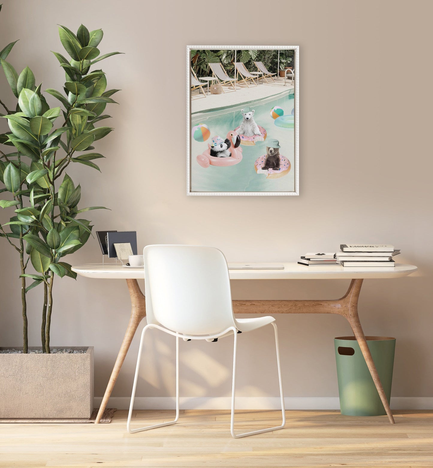 Pool Party Animals Canvas Wall Art