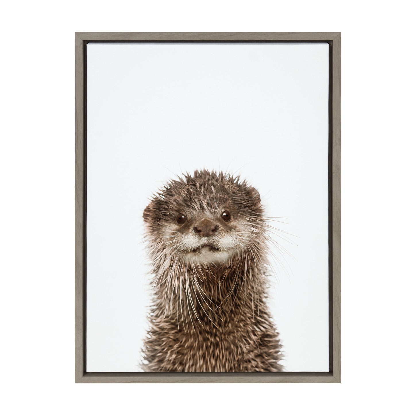 Otter Portrait Framed Canvas Wall Art, Nursery Decor