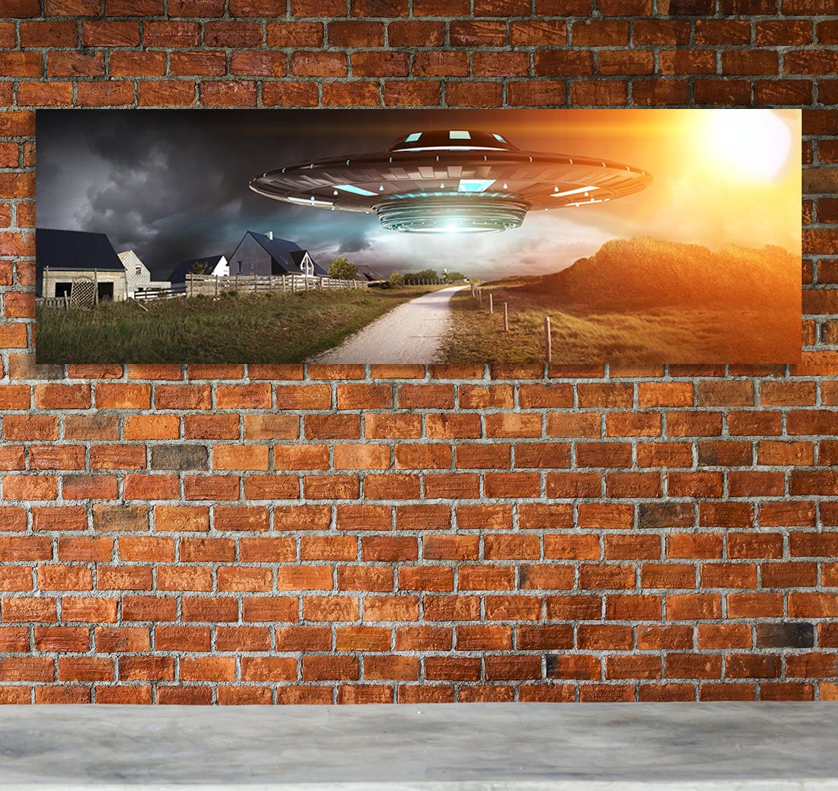 UFO flying saucer extraterrestrial canvas wall art