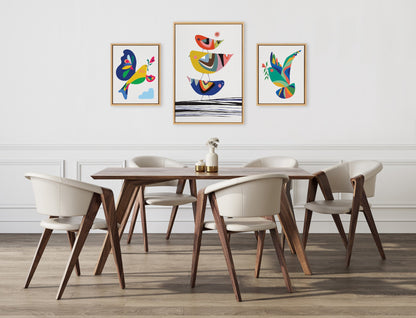Family Tree, Bird of Peace and Peace Dove Framed Canvas Art Set