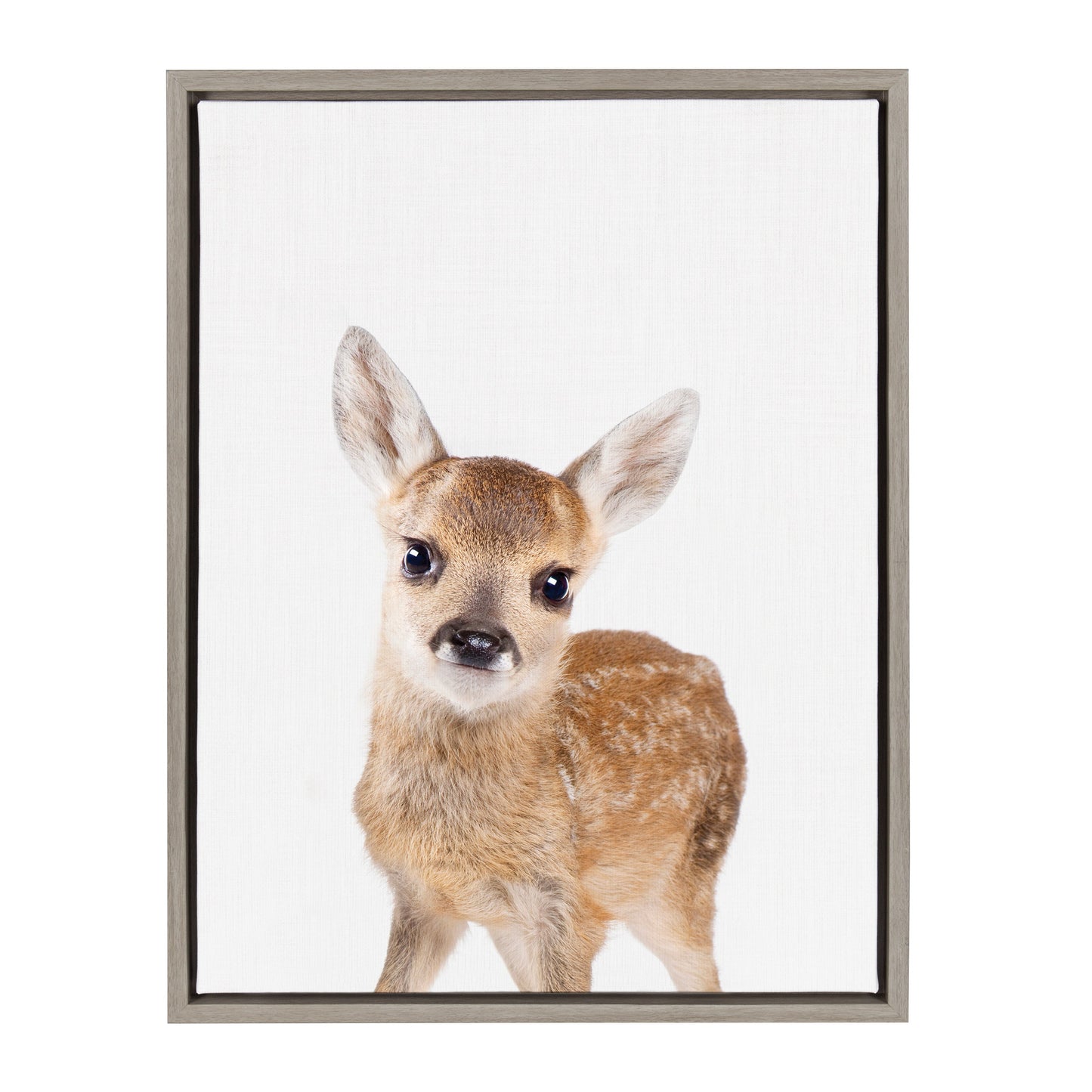 Deer Portrait Framed Canvas Wall Art, Woodland Nursery Decor