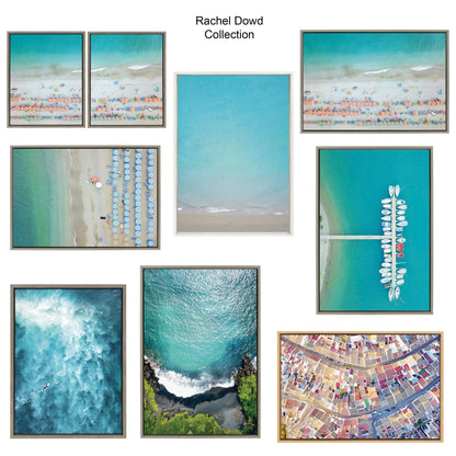 Coastal Swimmers Overhead Framed Canvas Wall Art