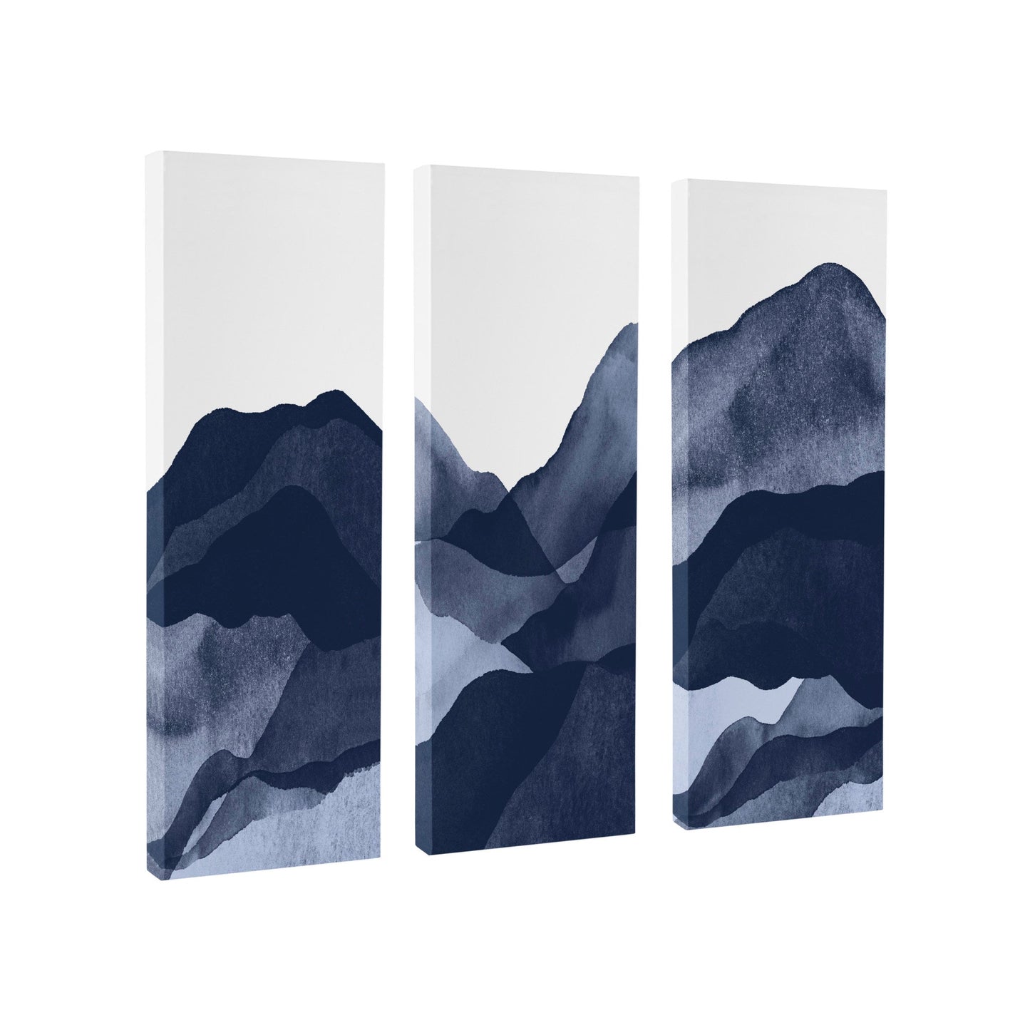 Mountain range abstract canvas wall art set with coordinated panels