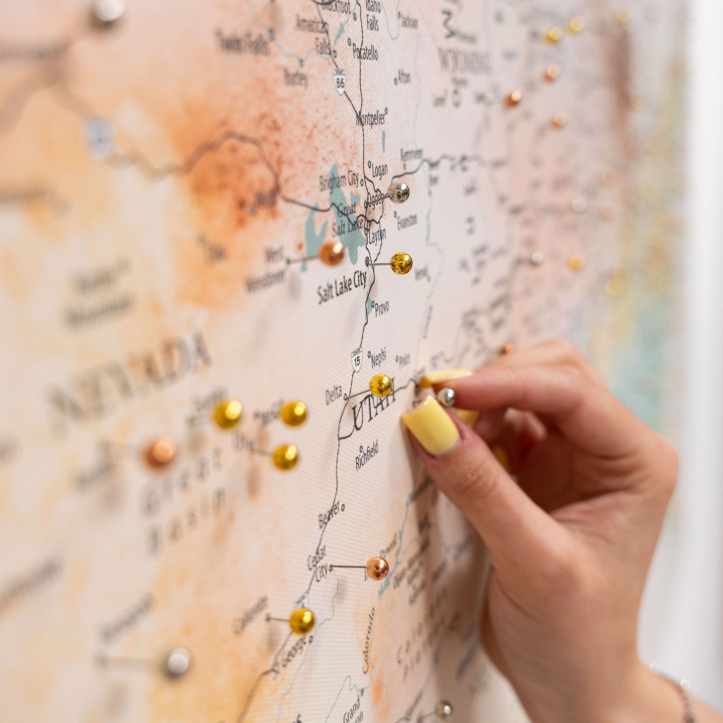 Canvas USA Map Wall Art - Colorful