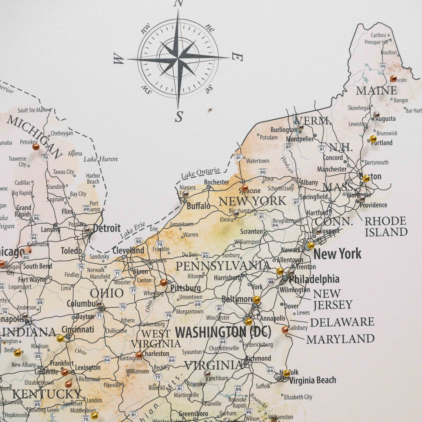 Canvas USA Map Wall Art - Colorful