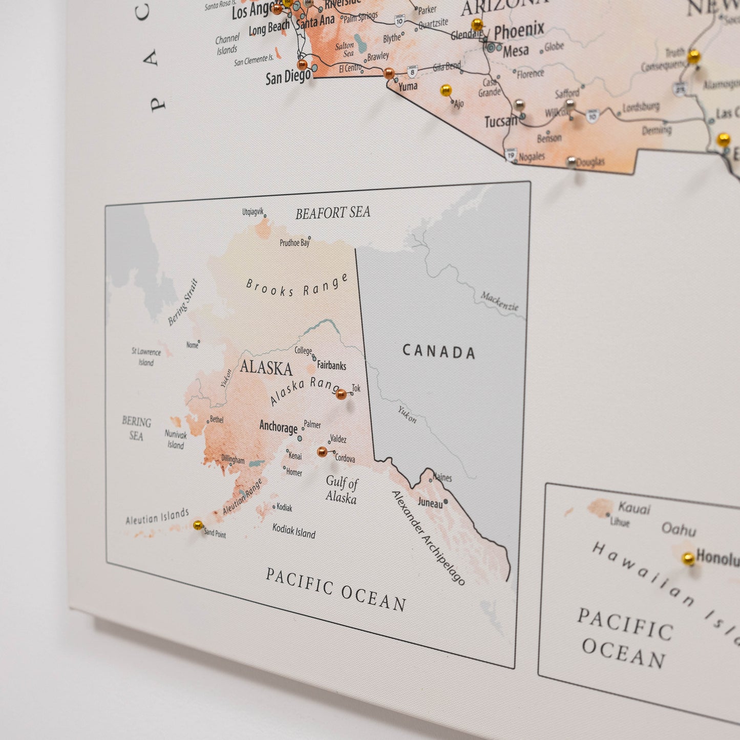 Canvas USA Map Wall Art - Colorful