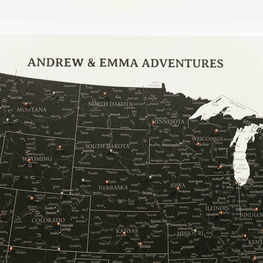 Canvas USA Map Wall Art - Onyx