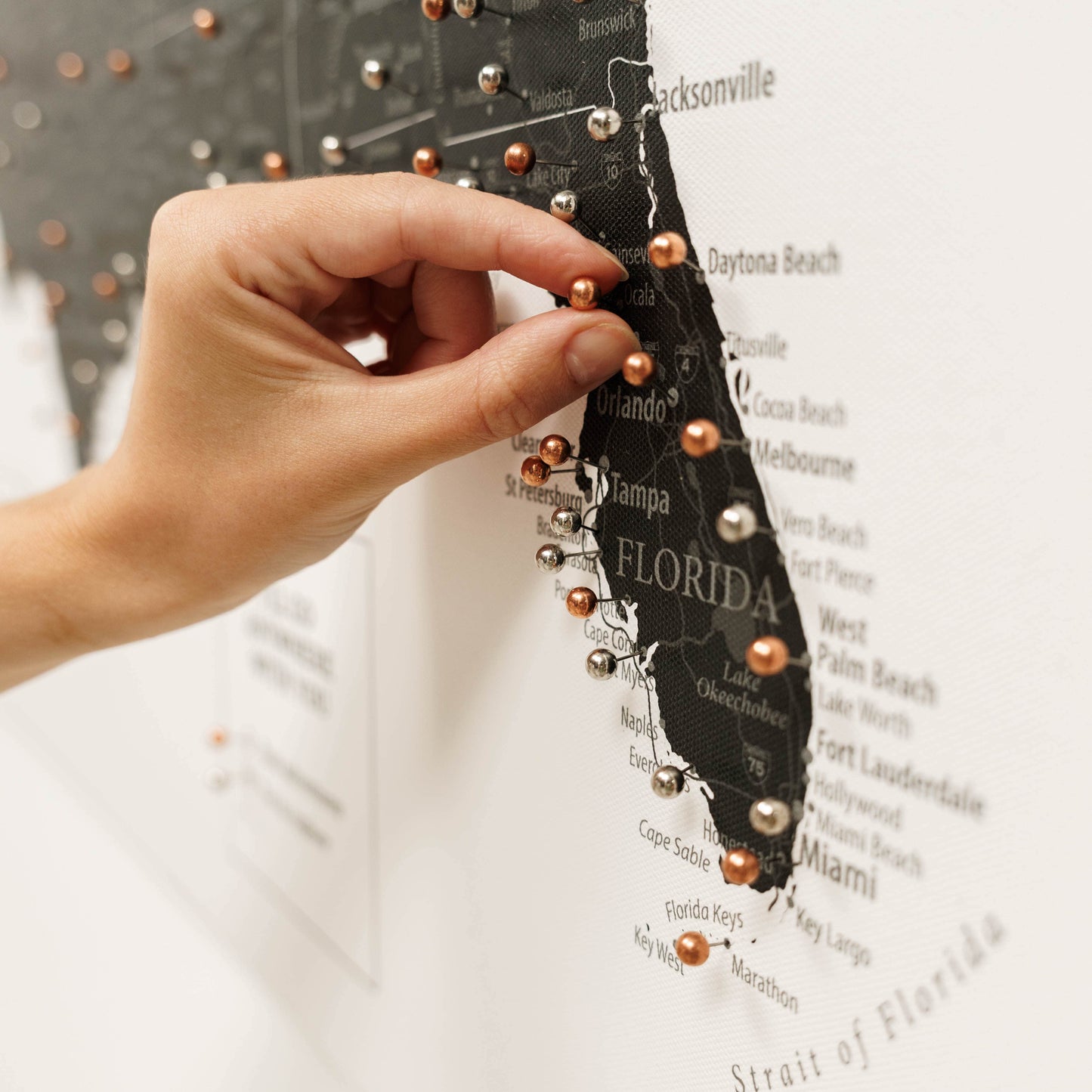 Canvas USA Map Wall Art - Onyx