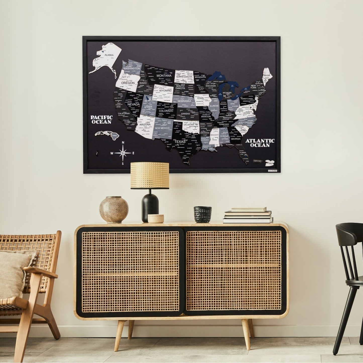 Wooden USA Map Wall Art - Nordik