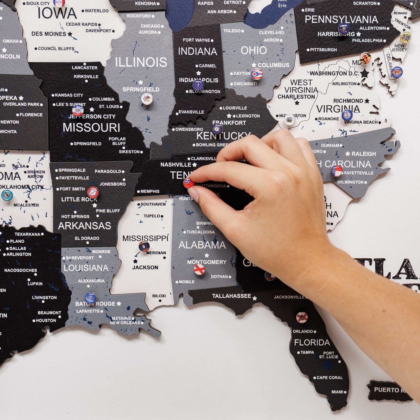 Wooden USA Map Wall Art - Nordik