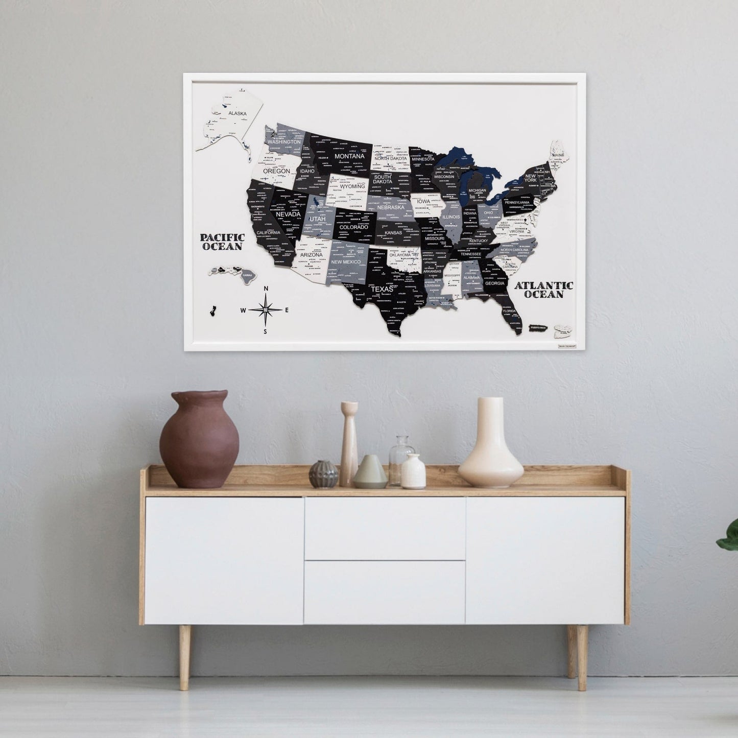Wooden USA Map Wall Art - Nordik