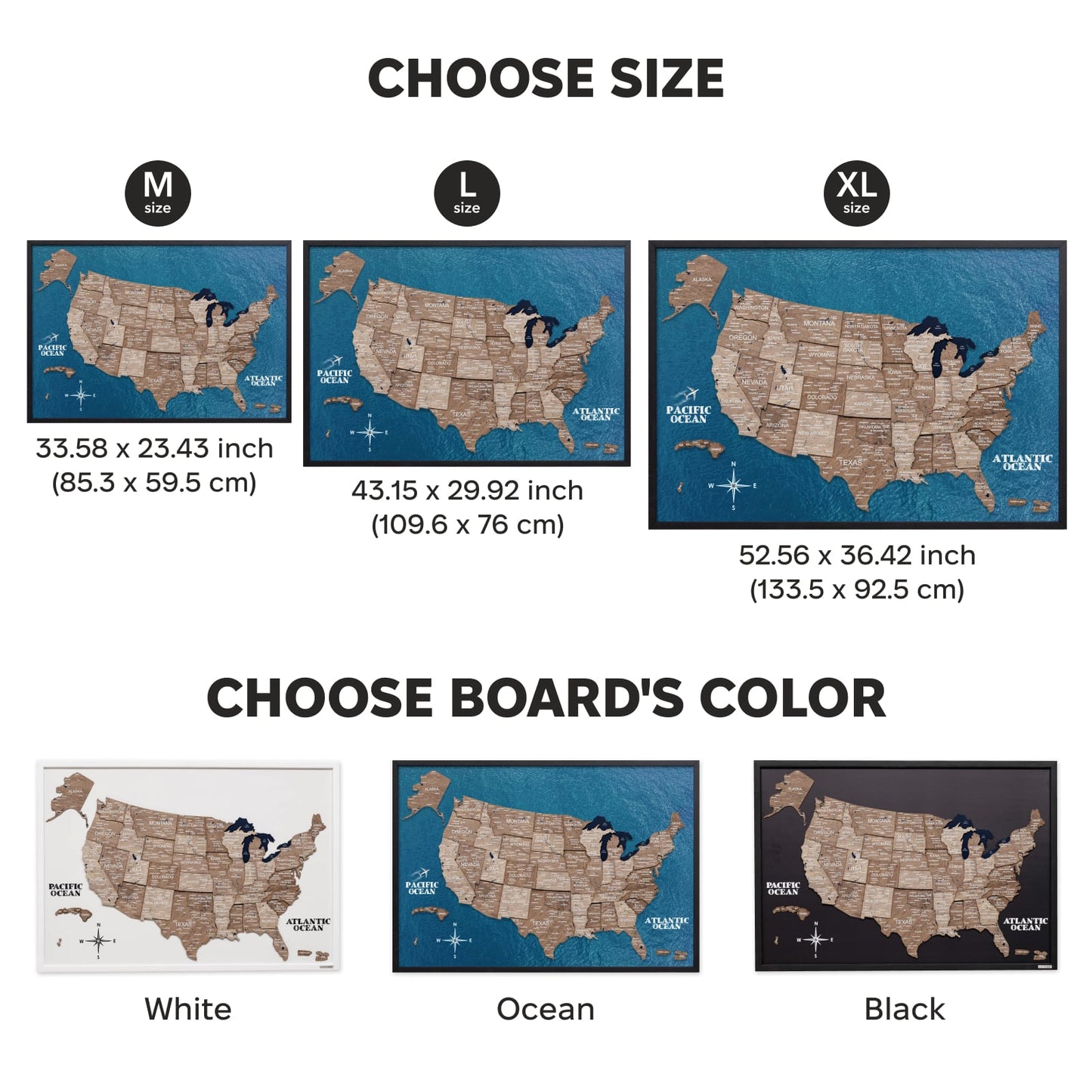 Wooden USA Map Wall Art - Terra