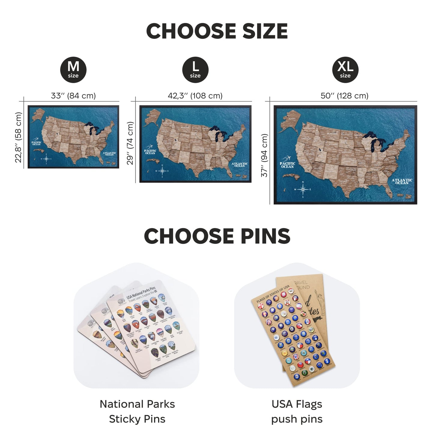 Wooden USA Map Wall Art - Terra