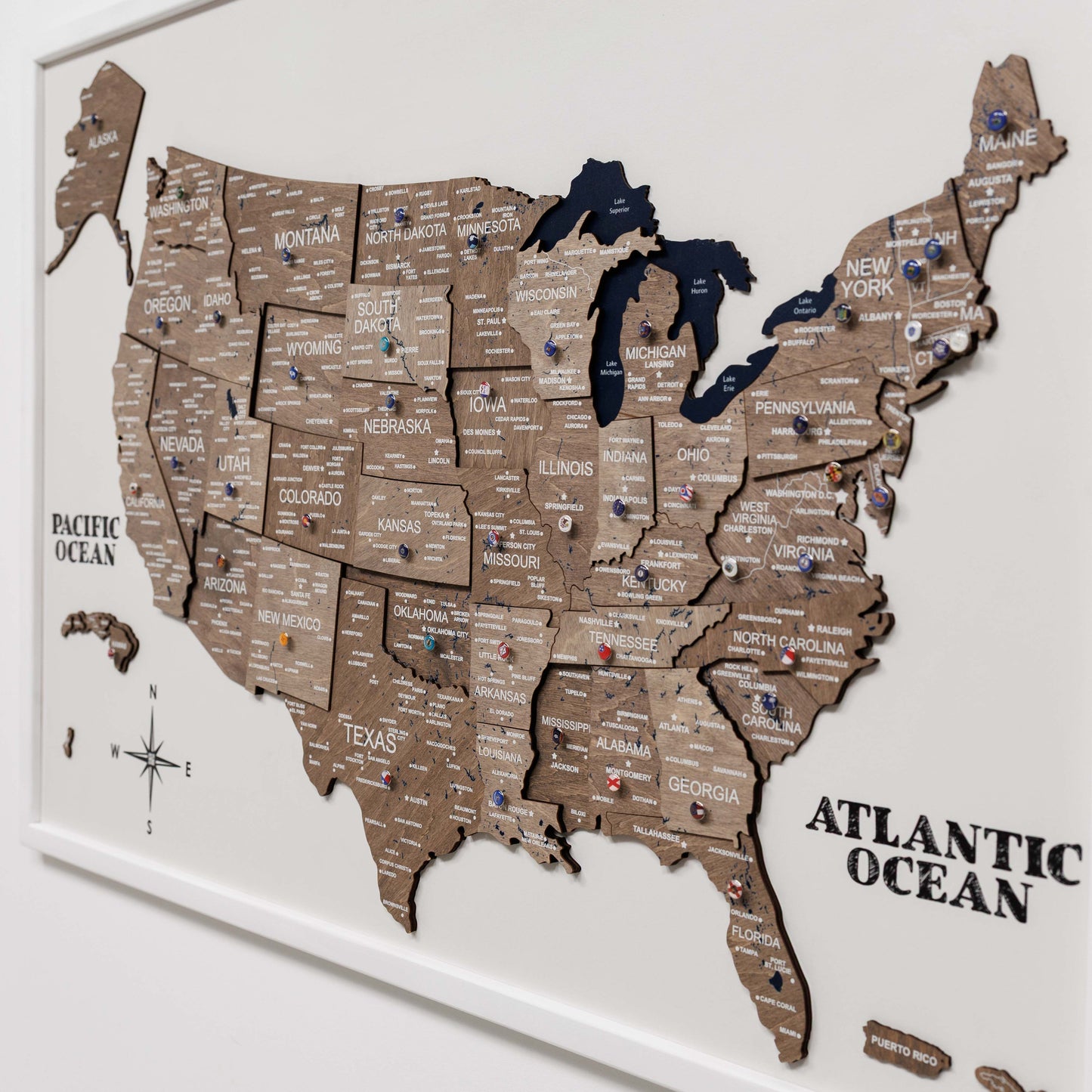 Wooden USA Map Wall Art - Terra