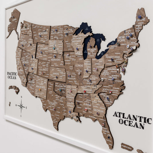 Wooden USA Map Wall Art - Terra