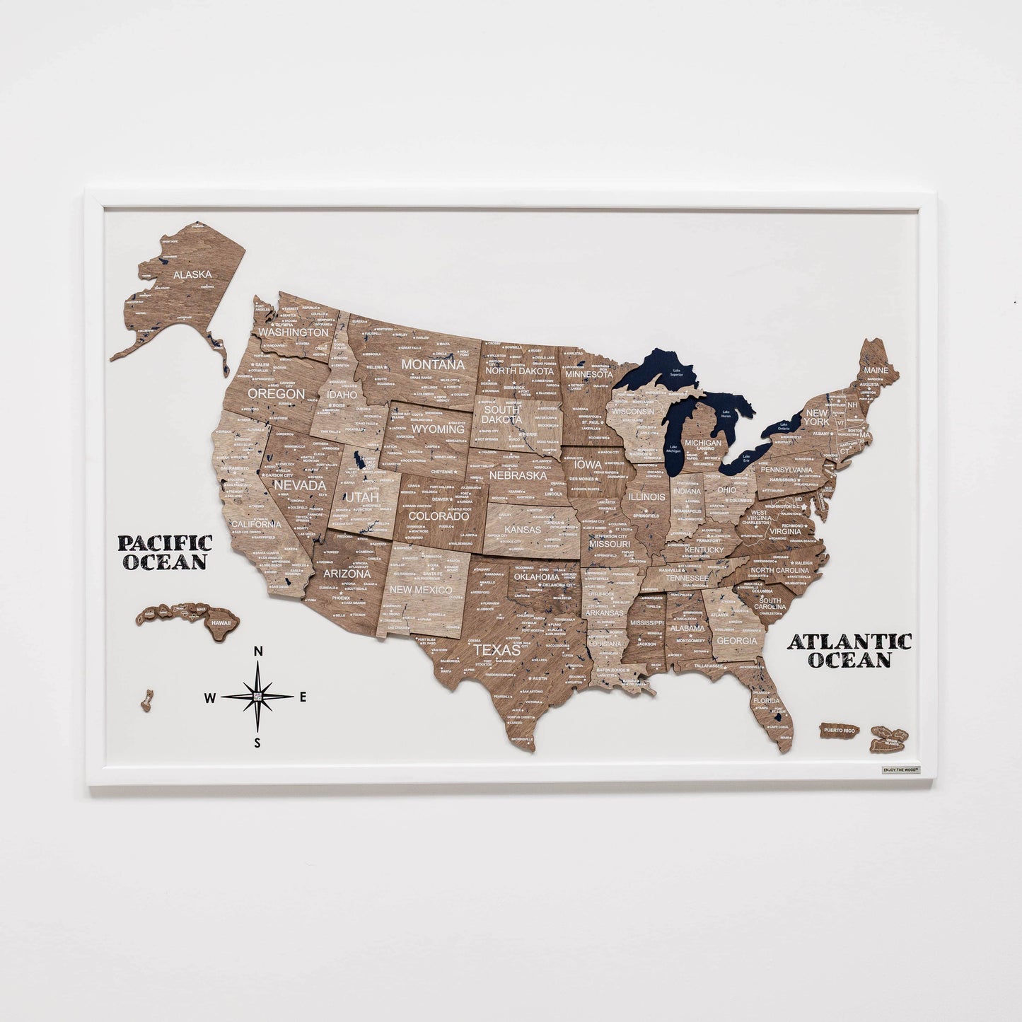 Wooden USA Map Wall Art - Terra
