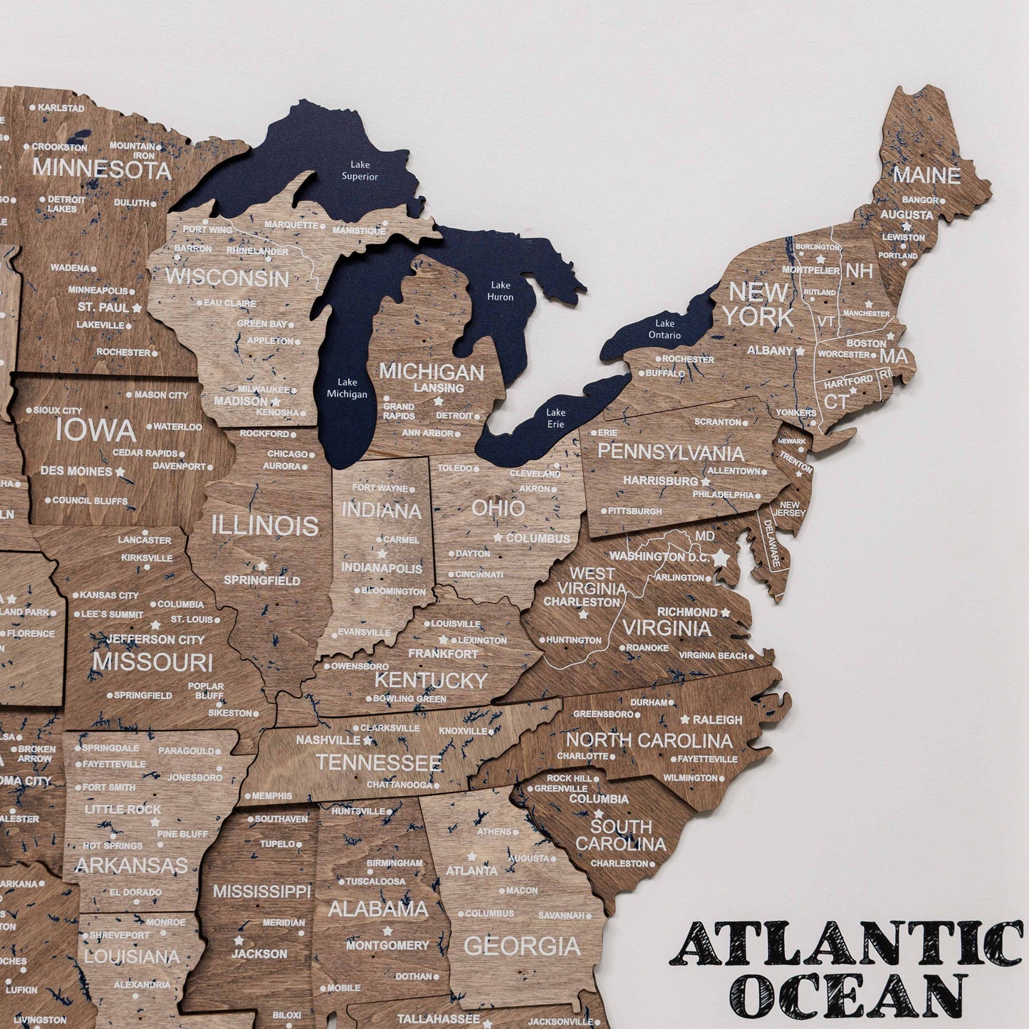 Wooden USA Map Wall Art - Terra