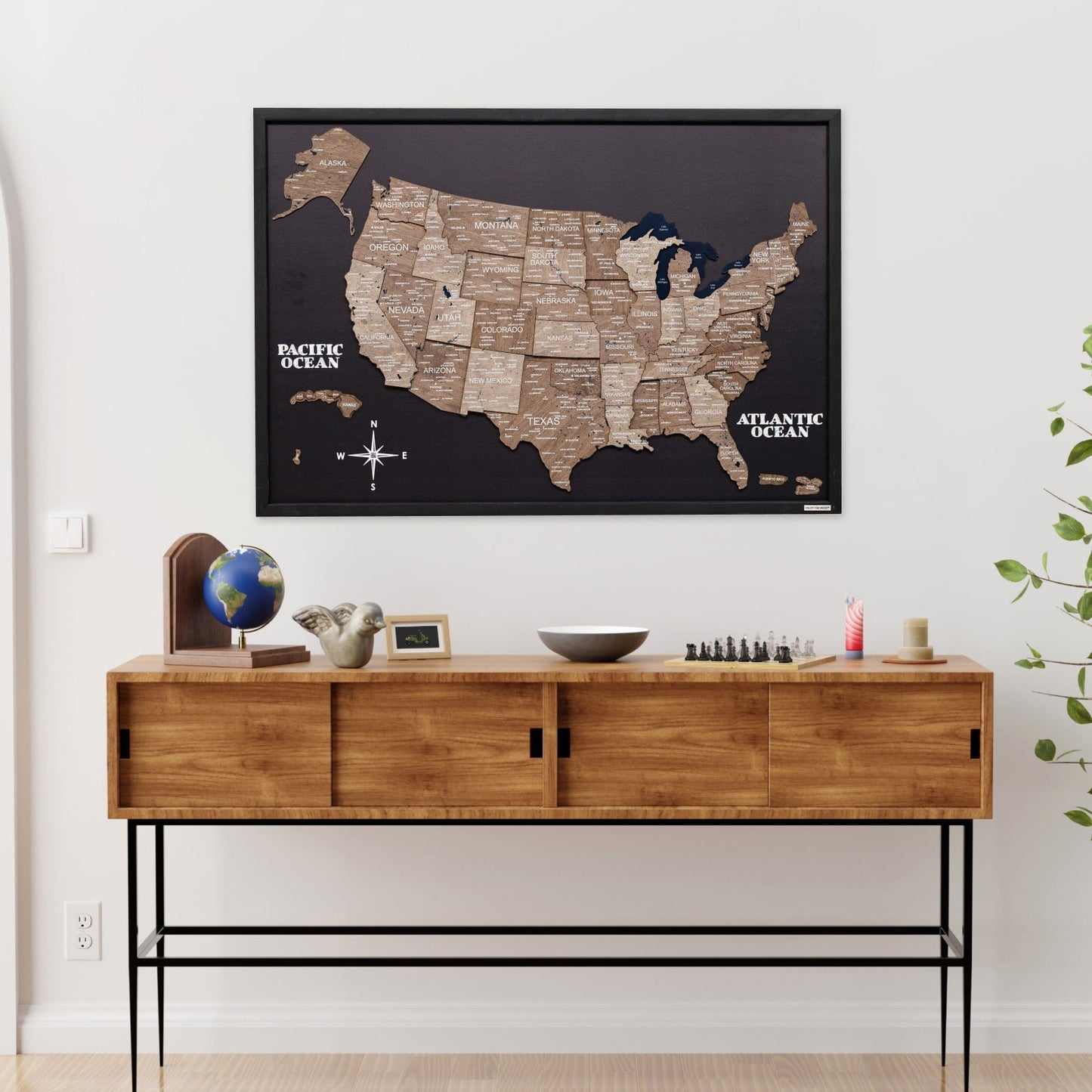 Wooden USA Map Wall Art - Terra