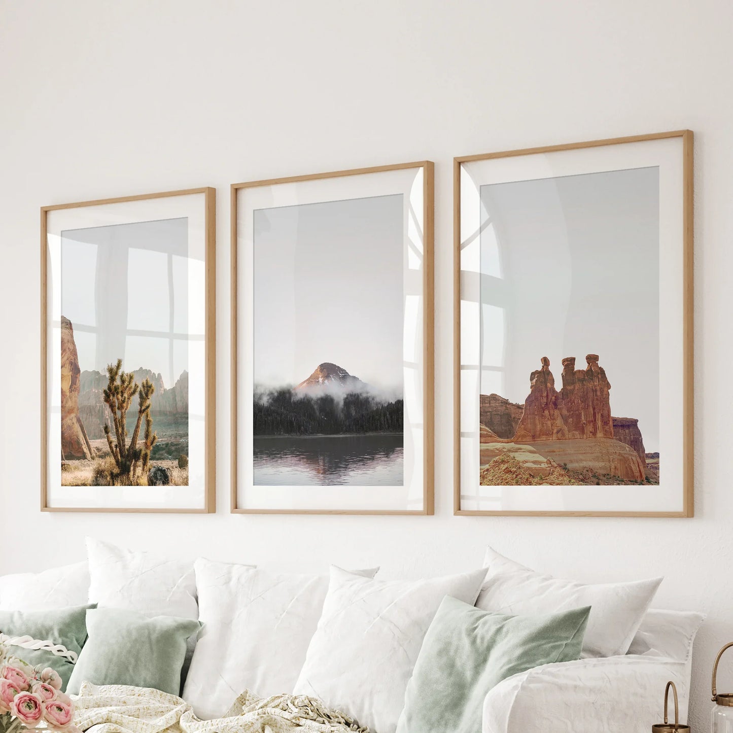 Southwest Desert Canyon Red Rock Wall Art Set of 3