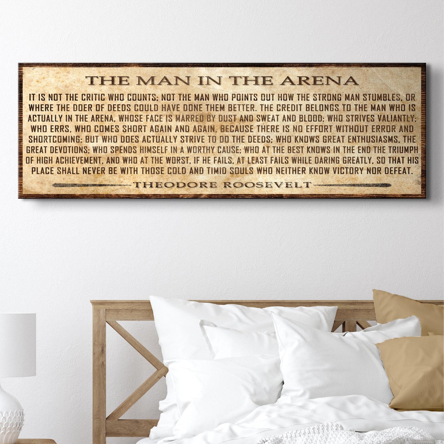 Man in the Arena Quote Canvas Wall Art V