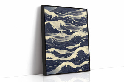 Ocean Waves Japandi Wall Art Print
