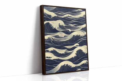 Ocean Waves Japandi Wall Art Print