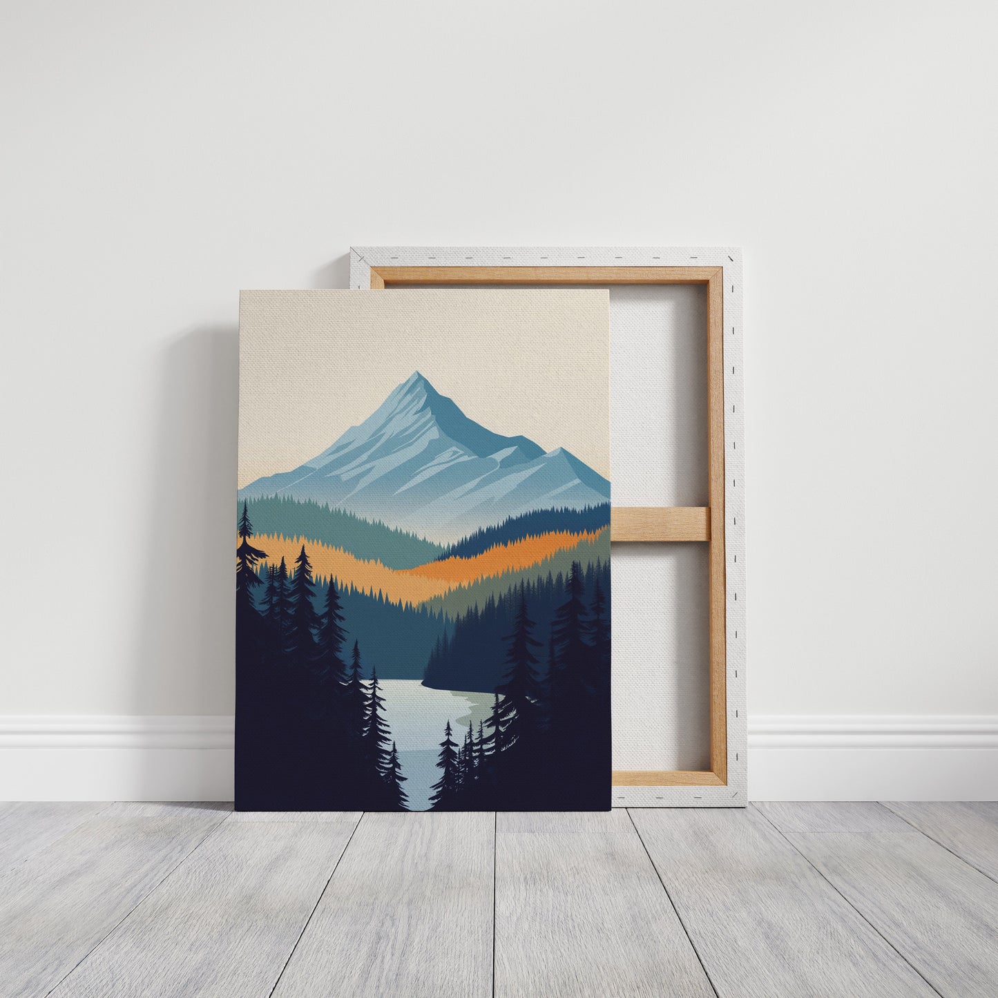 Serene Peaks Modern Mountain Landscape Print
