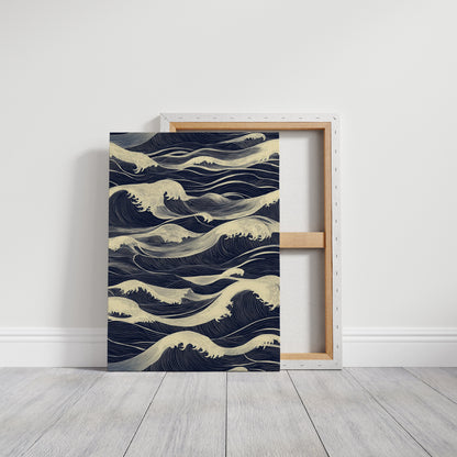 Ocean Waves Japandi Wall Art Print