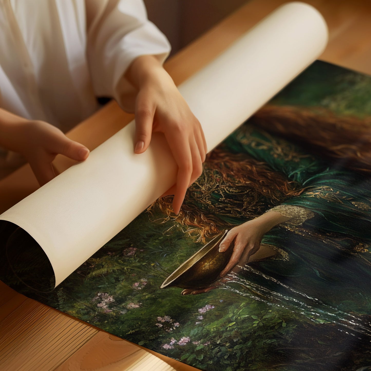 Glimmers in the Forest Stream Wall Art Print