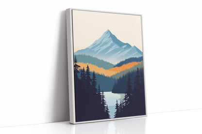 Serene Peaks Modern Mountain Landscape Print