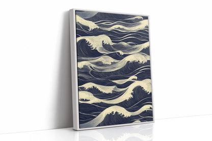Ocean Waves Japandi Wall Art Print