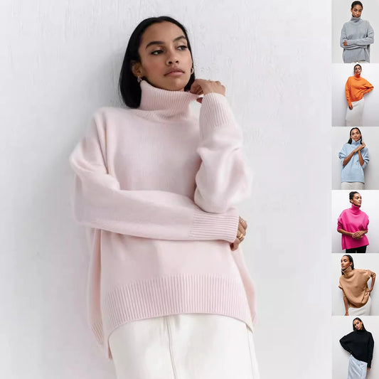 versized turtleneck sweater multiple colors womens chunky knit collection