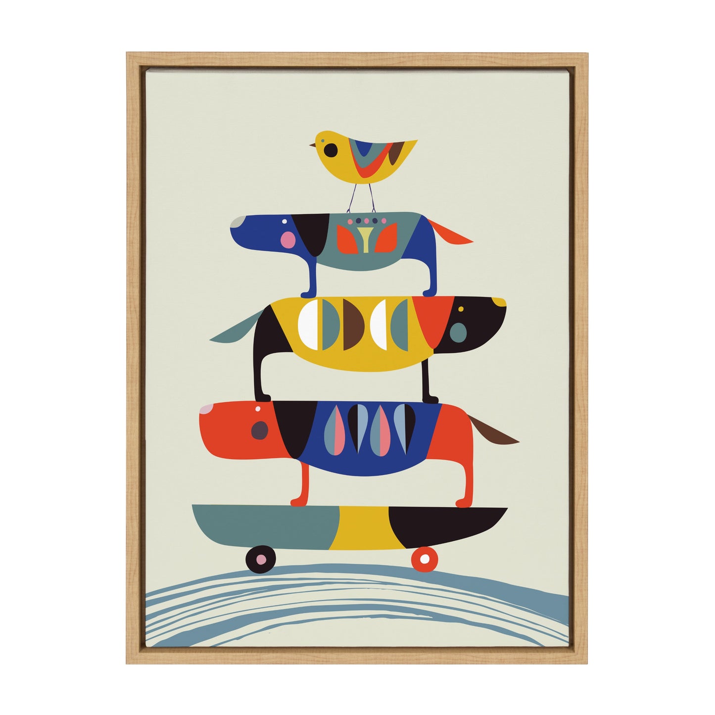 Sylvie Skate Dog Framed Canvas by Rachel Lee of My Dream Wall