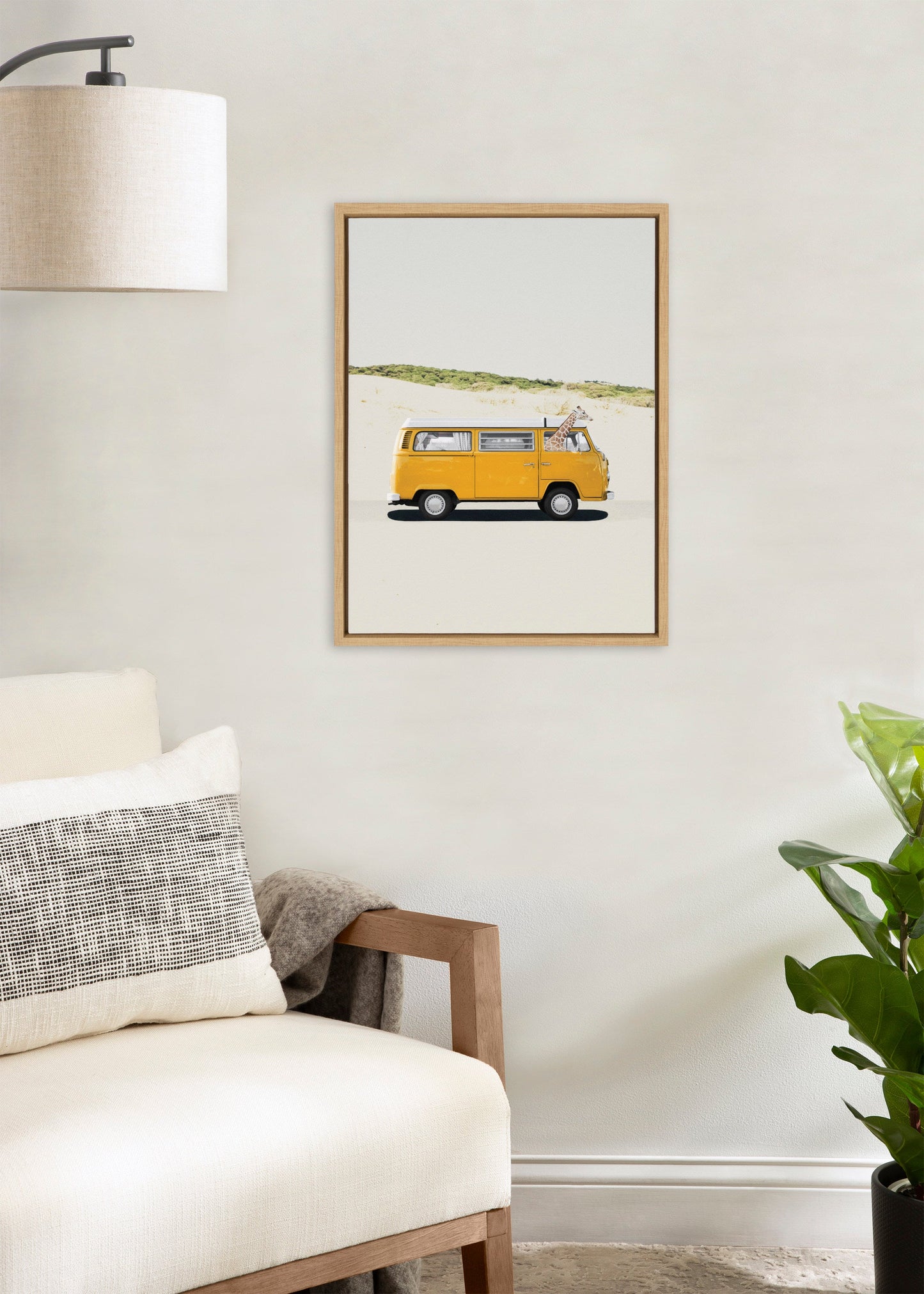 Giraffe Framed Canvas Wall Art, Safari Nursery Decor