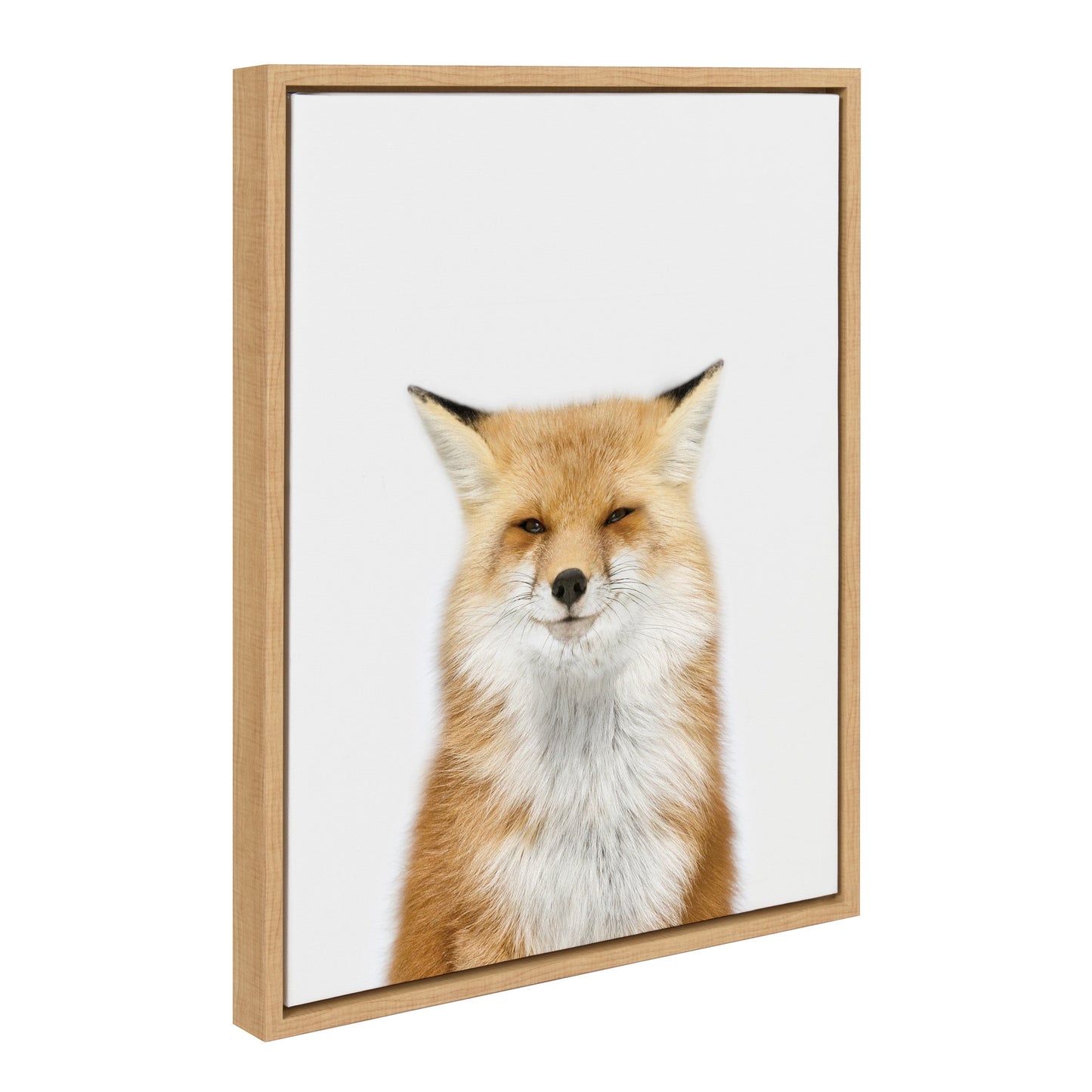 Fox Portrait Framed Canvas Wall Art, Woodland Decor