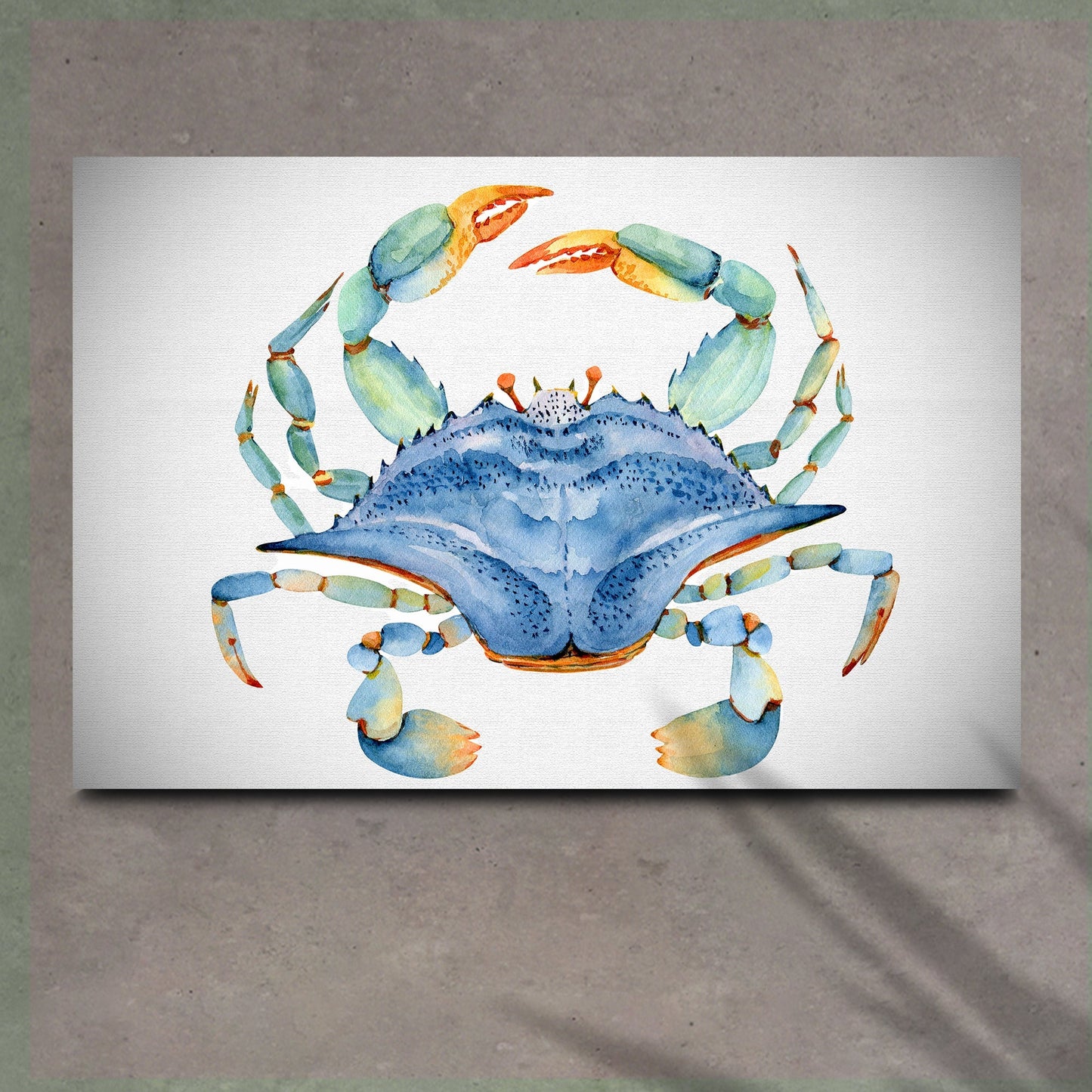 Crab Watercolor Canvas Wall Art
