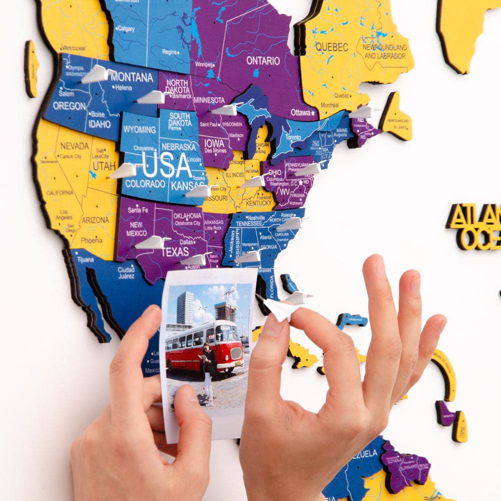 3D Wooden World Map Wall Art - Waterpark